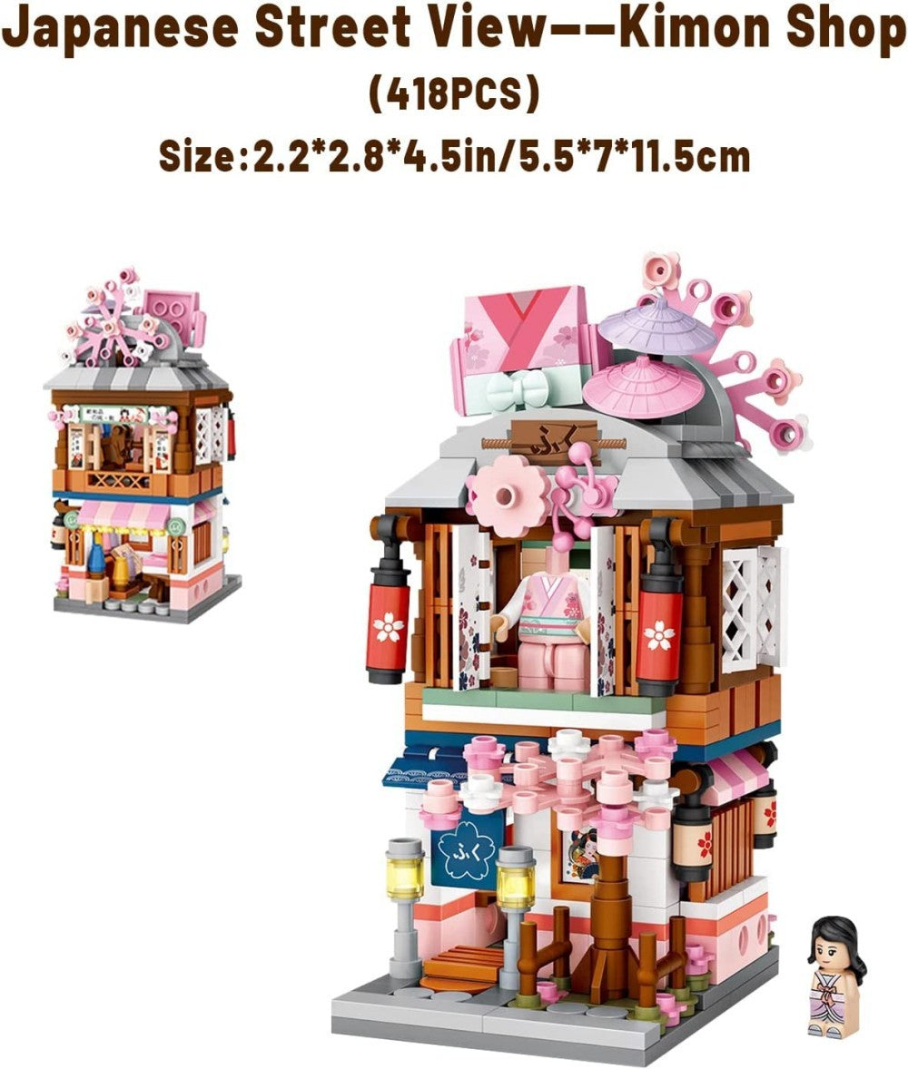 Mini Building Blocks Japanese Street View 4-in-1 Set