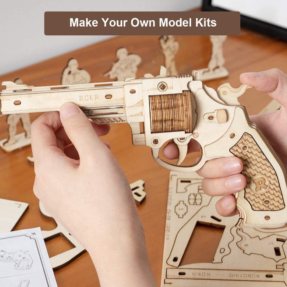 Robotime ROKR M870 – Wooden Gun DIY Assembly Kit