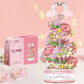 Christmas Gift Children's Toy Swan Rotating Flower Music Box Assembly Building Blocks with Lighting Music