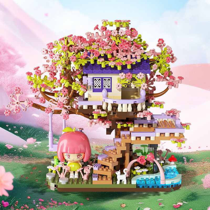 Flower House Assembly Building Blocks Microparticle Toys Christmas Gift