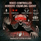 Voice Control Halloween Ghost – Glowing Red Eyes, Auto-Moving Hands, Foldable Bloody Zombie Screamer, Animatronic Decor