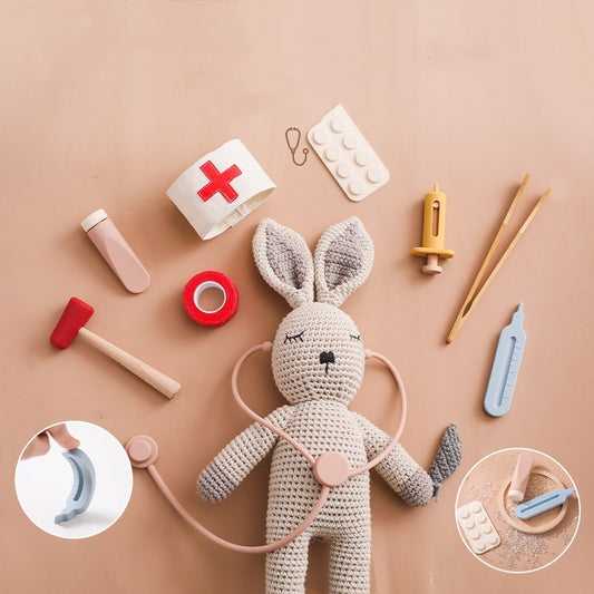 Doctor Toy Wooden Medical Playset for Kids