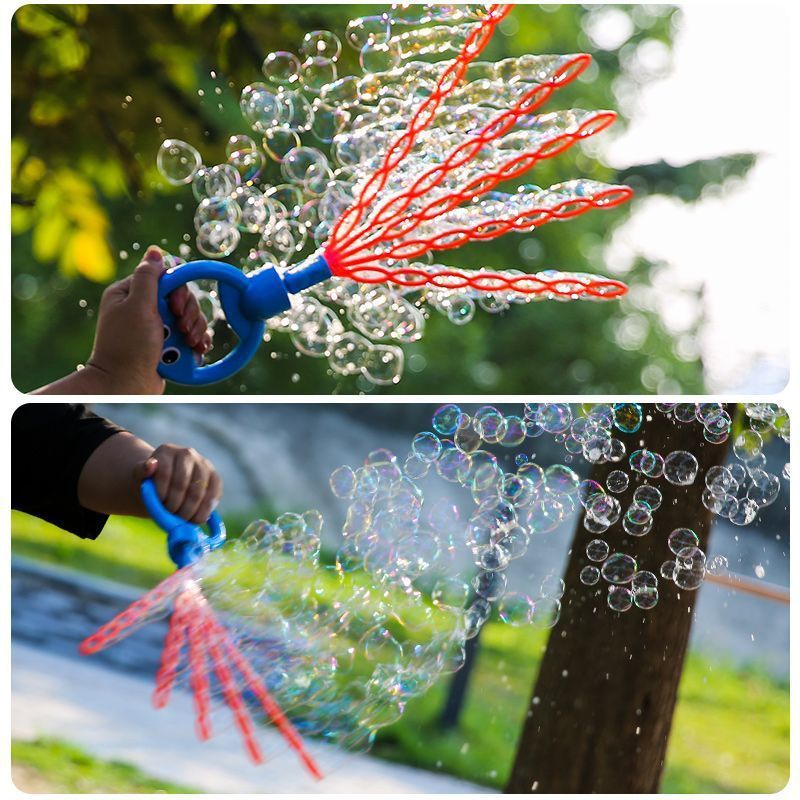 Holding Bubble Machine – 32-Hole Smiley Face Wand for Kids
