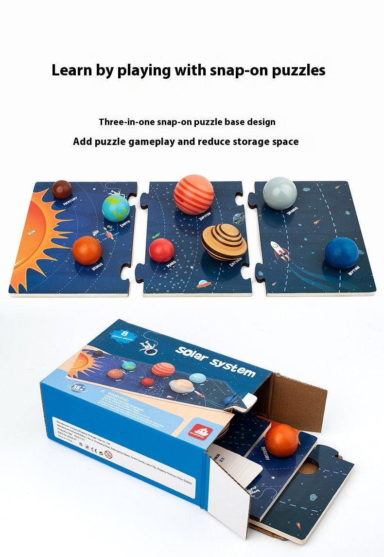 Solar System Toy – 3D Wooden Galaxy Educational Puzzle