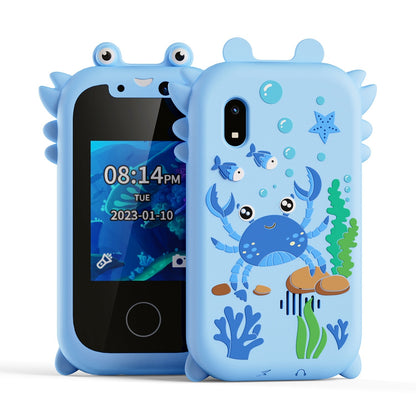 Blue crab-themed Phone Toy case with a cartoon design on a white background