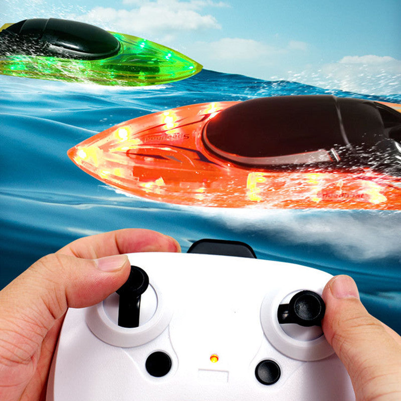 Transparent purple remote controlled boat