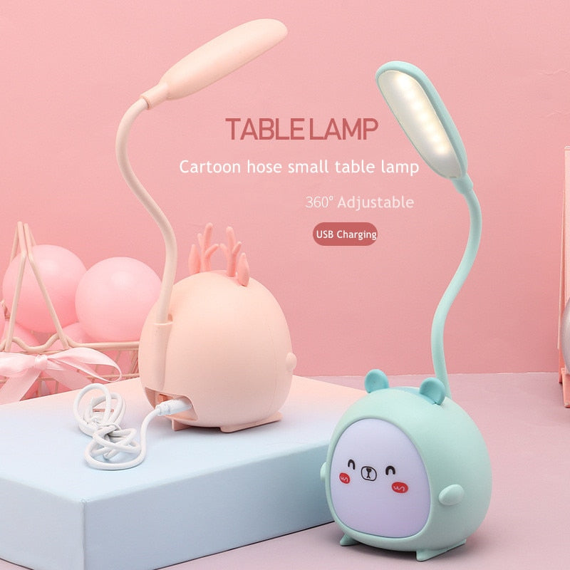 Creative Gift Cartoon Animal Mini Table Lamp USB Charging Energy-Saving Led Table Lamp Atmosphere Lamp Students Learn To Write