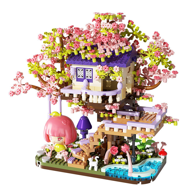 Flower House Assembly Building Blocks Microparticle Toys Christmas Gift