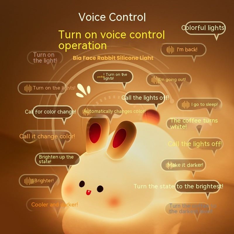 Rabbit Silicone Night Light with Timer and Adjustable Brightness