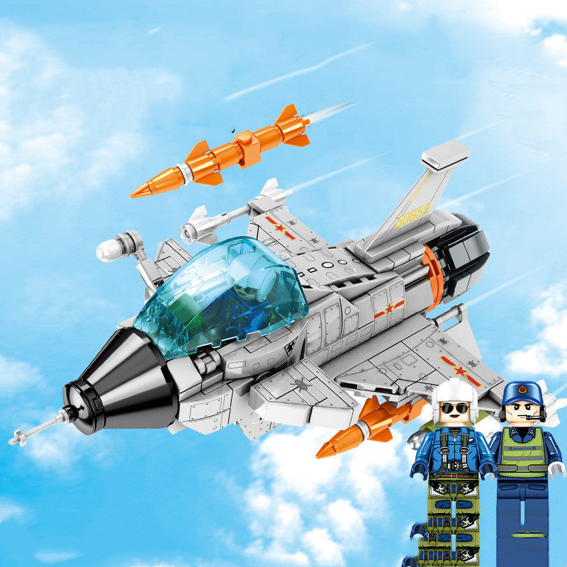 Building Blocks Aircraft Toy – Military Series Assembly Set for Kids