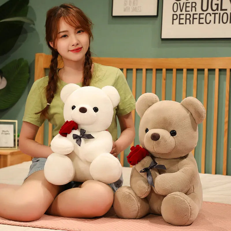 Teddy Bear Plush Toy – Soft Cartoon Doll in 3 Sizes & Colors