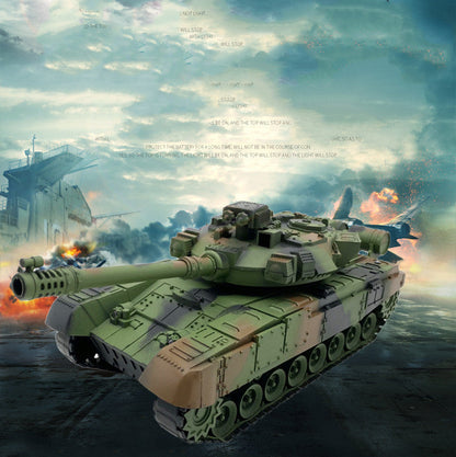Close‑up of durable plastic hull and tracks on remote control tank