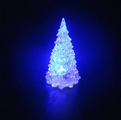 Mini Crystal LED Christmas Tree Night Light – Color Changing Tabletop Holiday Decor