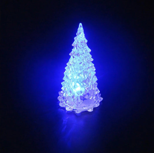Mini Crystal LED Christmas Tree Night Light – Color Changing Tabletop Holiday Decor