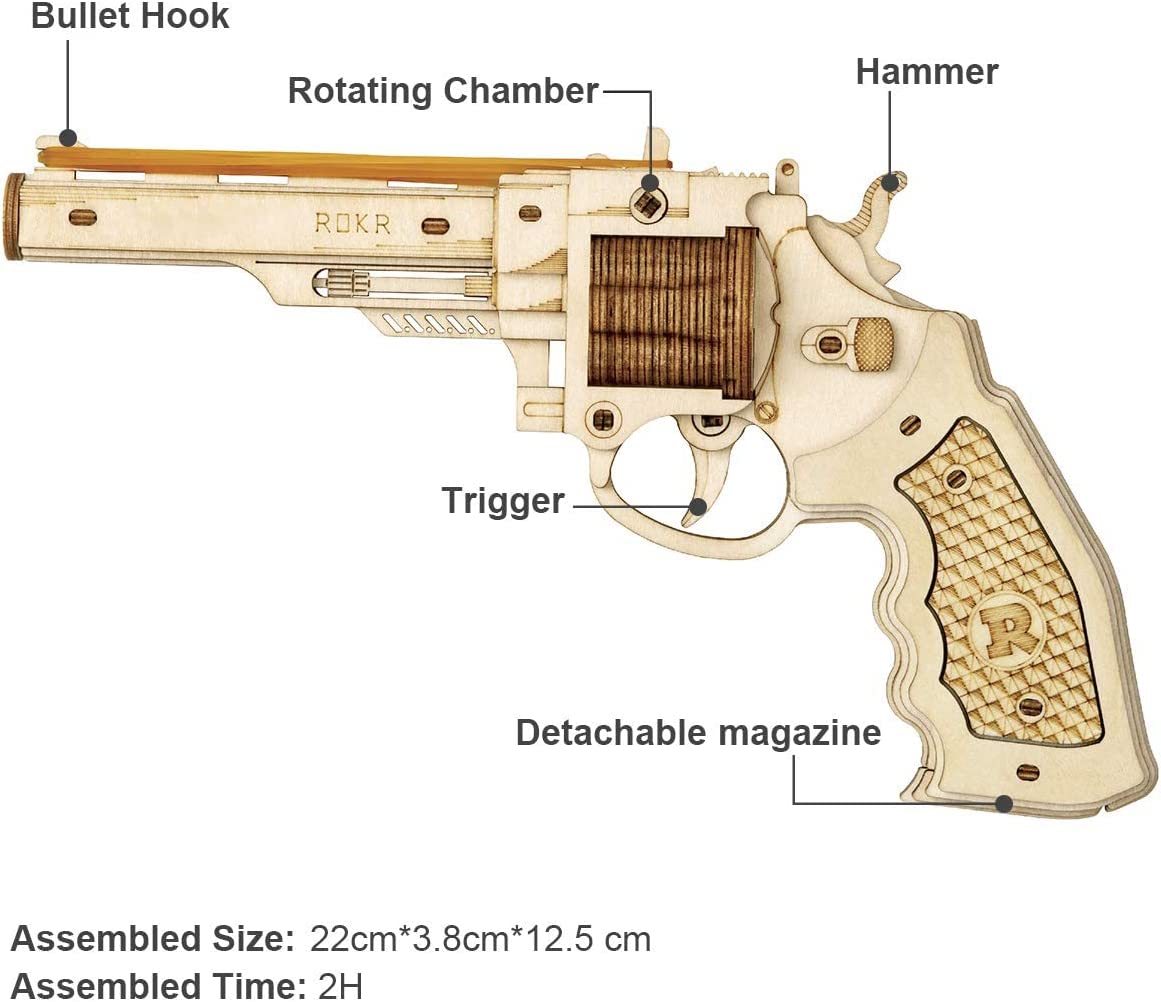 Robotime ROKR M870 – Wooden Gun DIY Assembly Kit