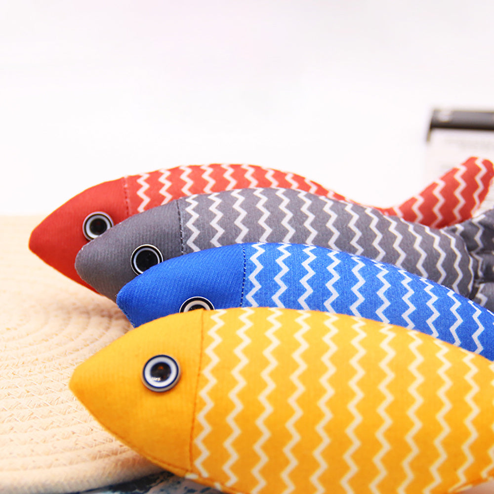 Catnip Toys for Cats – Plush Fish Kicker with Organic Catnip