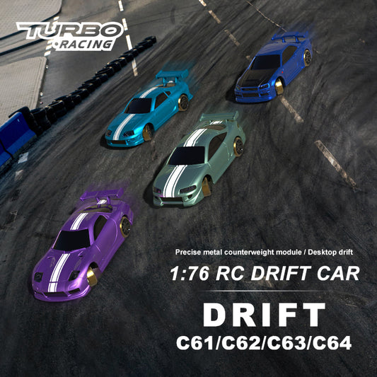 Mini Remote Control Drift Cars Set with Track and Storage Box