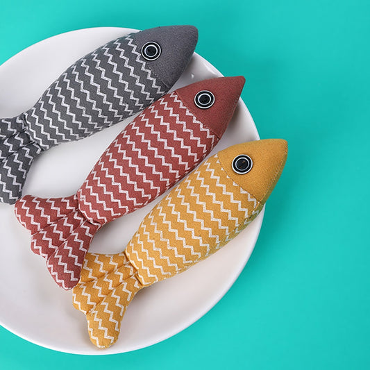 Catnip Toys for Cats – Plush Fish Kicker with Organic Catnip