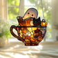 Halloween Decoration Ghost Reading Light Catcher Hanging Ornament Craft Pendant