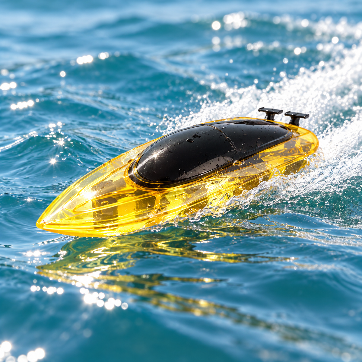 Remote Control Boat YELLOW  in water