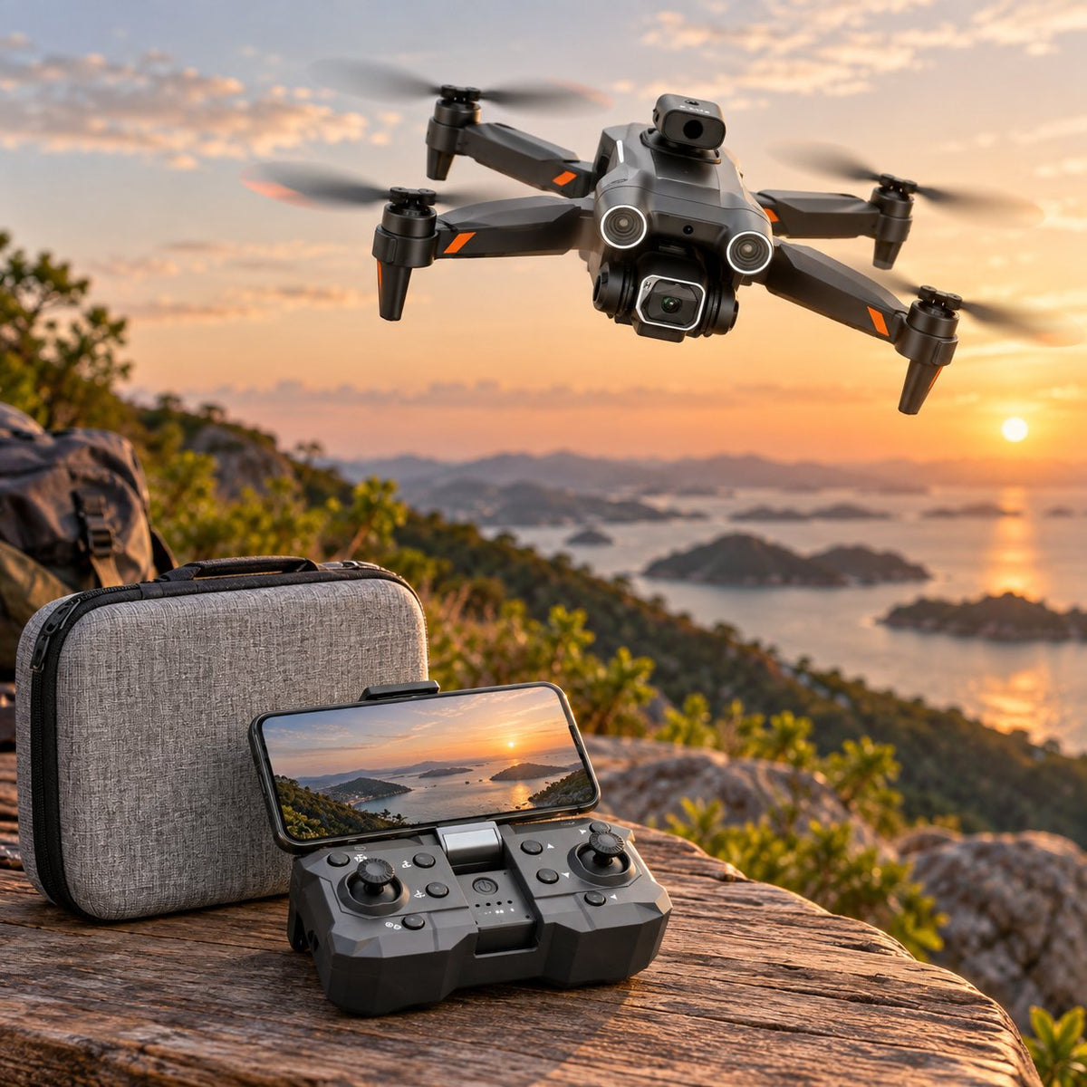 Folding UAV k9 Drone Place in Natural Atmosphere