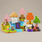 Brightly coloured magnet cube blocks spread out in a fan shape to showcase the full palette