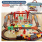 Train Set Moving Toy with Three Carriages and Multiple Track Layouts for Play