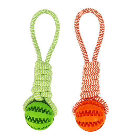 Durable Pet Toy with Rope and TPR Chew Ball for Dogs