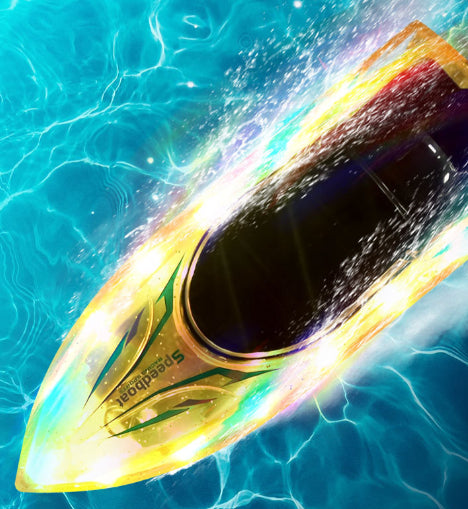 RC boat with handheld remote controller