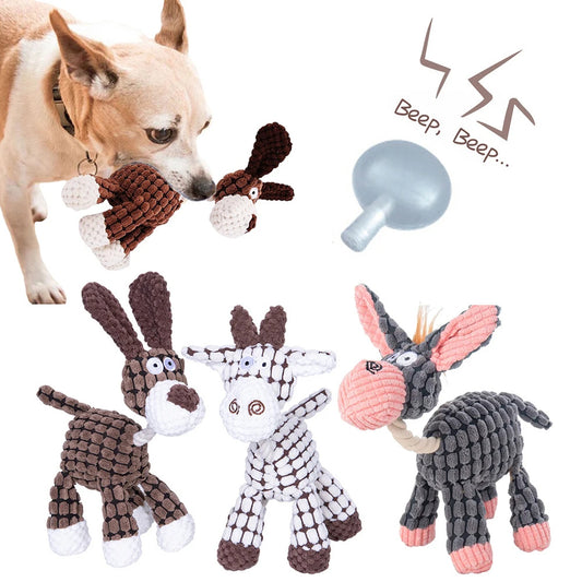 Soft Plush Donkey Dog Toy for Safe and Fun Playtime