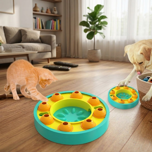 Interactive Dog Puzzle Toy with Slow Feeder and Food Dispenser
