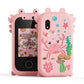 Pink Phone Toy with a crab design on a white background