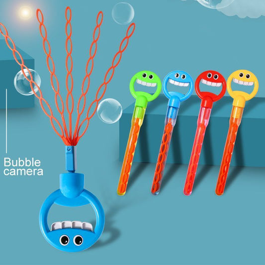 Holding Bubble Machine – 32-Hole Smiley Face Wand for Kids