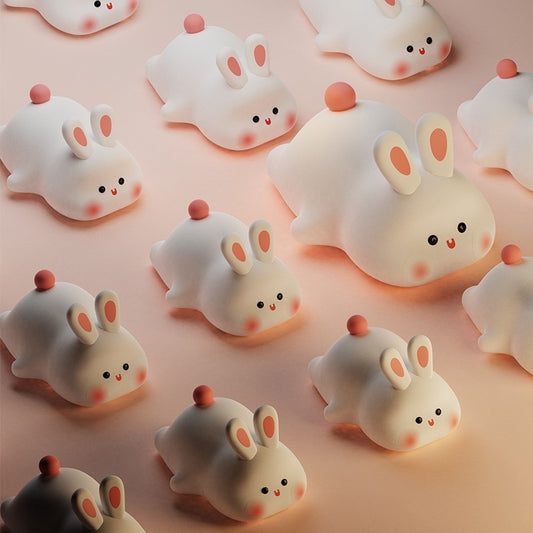 Rabbit Silicone Night Light with Timer and Adjustable Brightness