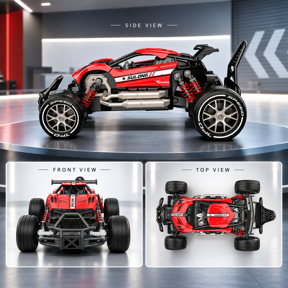 RC off-road crawler with large off-road wheels