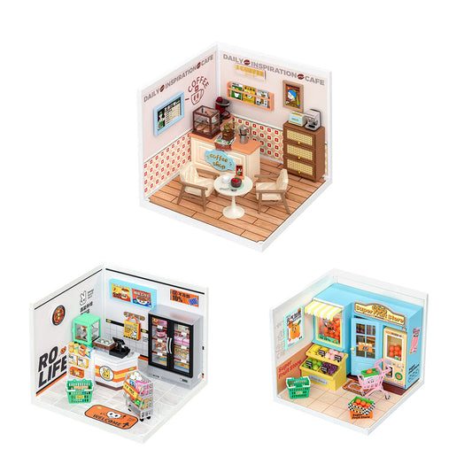 Miniature House Kit with Lights and Furniture