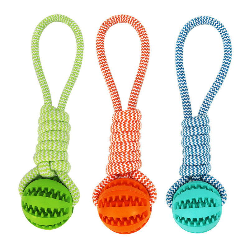 Durable Pet Toy with Rope and TPR Chew Ball for Dogs