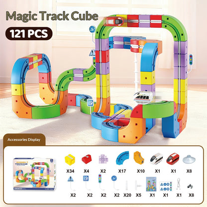 Magnetic Toy Construction Track Car for Kids – Electric Learning Playset