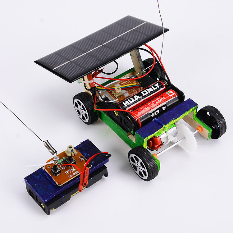 DIY Solar Powered Car Kit with Remote Control for Kids