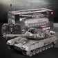 Camouflage RC army tank side view showing vehicle proportions