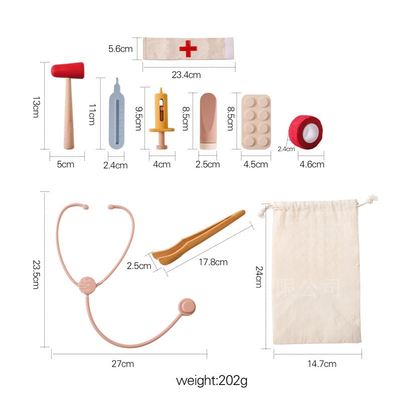 Doctor Toy Wooden Medical Playset for Kids