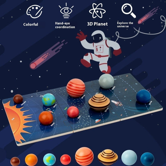 Solar System Toy – 3D Wooden Galaxy Educational Puzzle