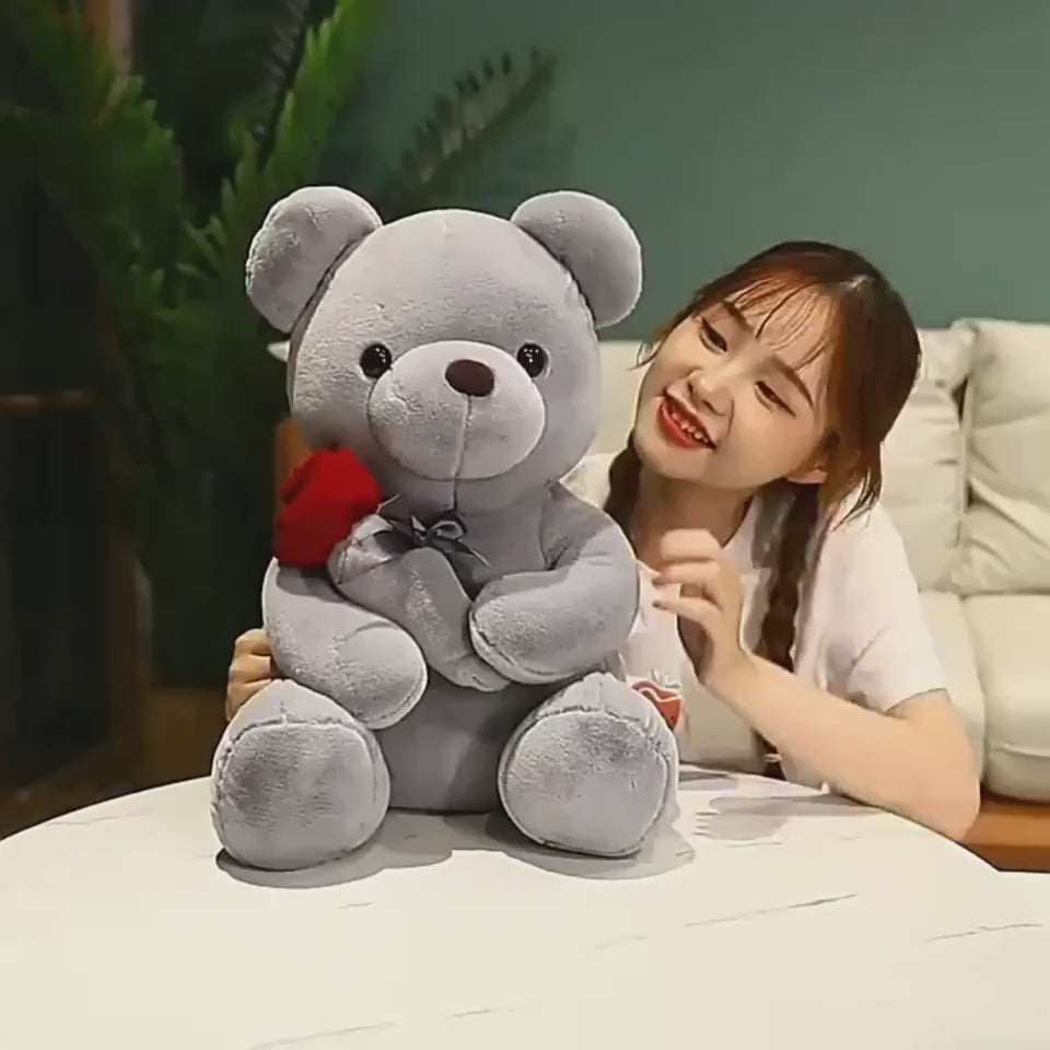 Teddy Bear Plush Toy – Soft Cartoon Doll in 3 Sizes & Colors
