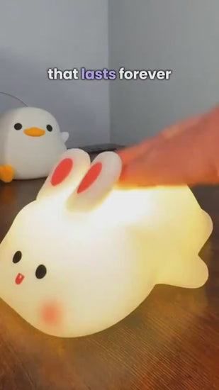 Rabbit Silicone Night Light with Timer and Adjustable Brightness