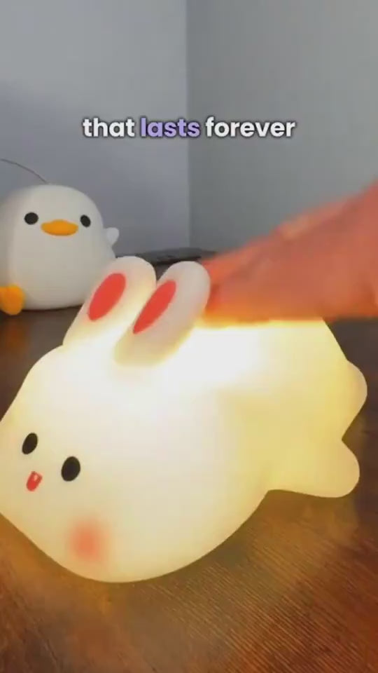 Rabbit Silicone Night Light with Timer and Adjustable Brightness