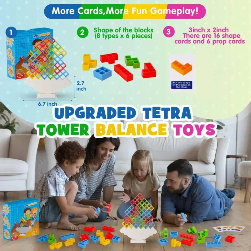 A fun and educational stacked game, the 48 Blocks Building Toy promotes problem-solving and creative play for the whole family.